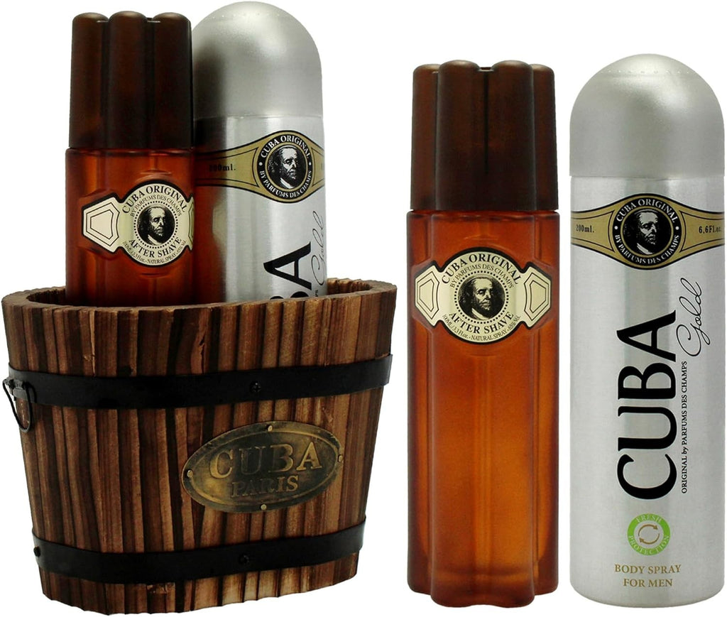 Cuba Cuba Gold for Men 2 Pc Gift Set 3.4oz After Shave, 6.7oz Body Spray