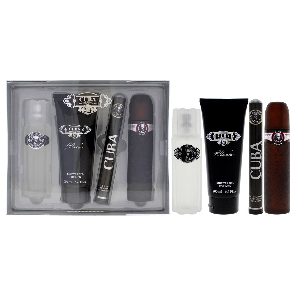 Cuba Black for Men 4 Piece Luxury Fragrance Gift Set