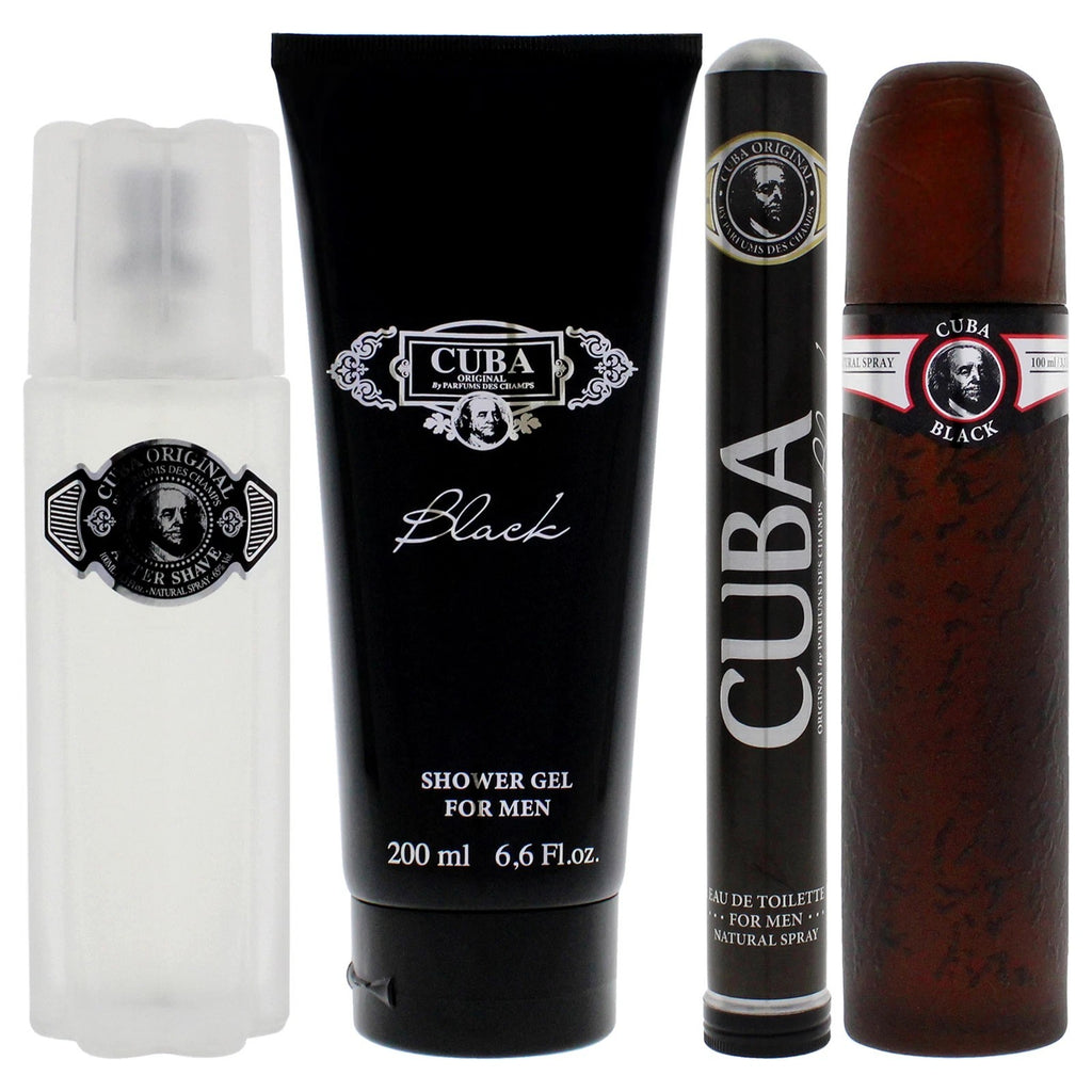 Cuba Black for Men 4 Piece Luxury Fragrance Gift Set