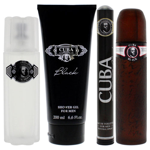 Cuba Black for Men 4 Piece Luxury Fragrance Gift Set