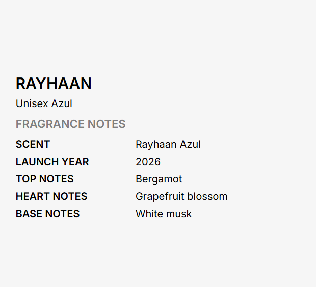 Rayhaan Azul Unisex Eau de Parfum Spray, 100ml