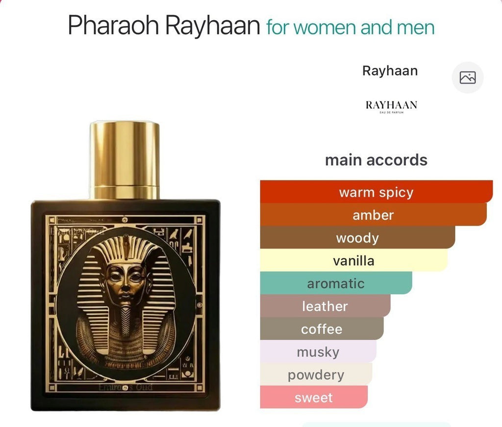 Rayhaan Pharaoh Eau De Parfum 100ml Luxury Unisex Fragrance
