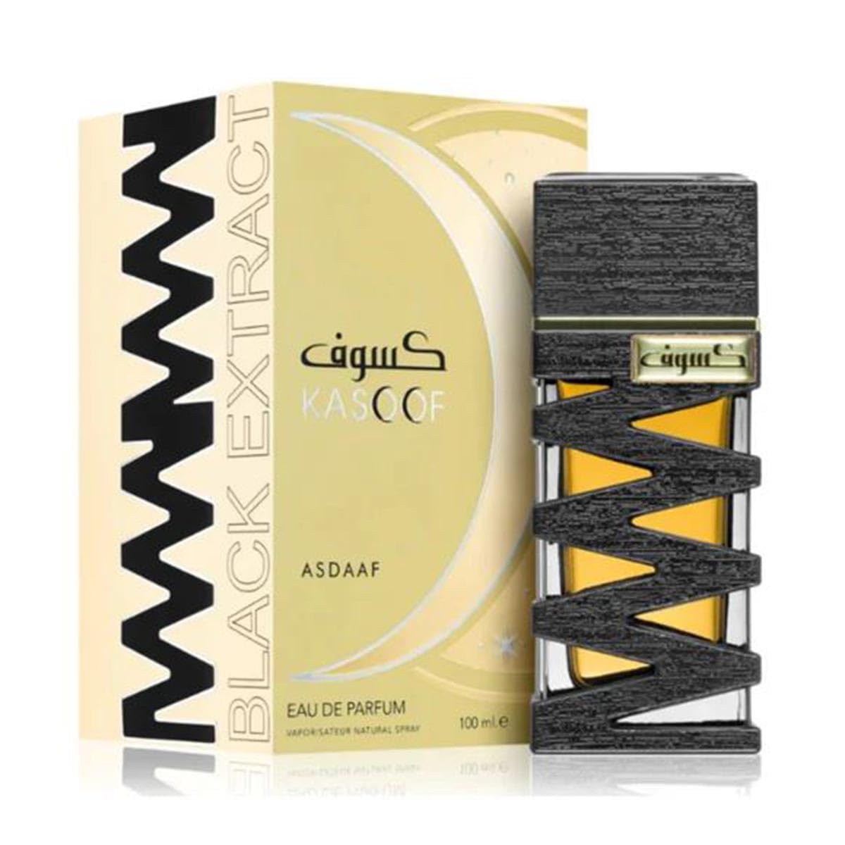 Lattafa Kasoof Black Extract Eau de Parfum Spray for Men, 3.4 oz Fragrance