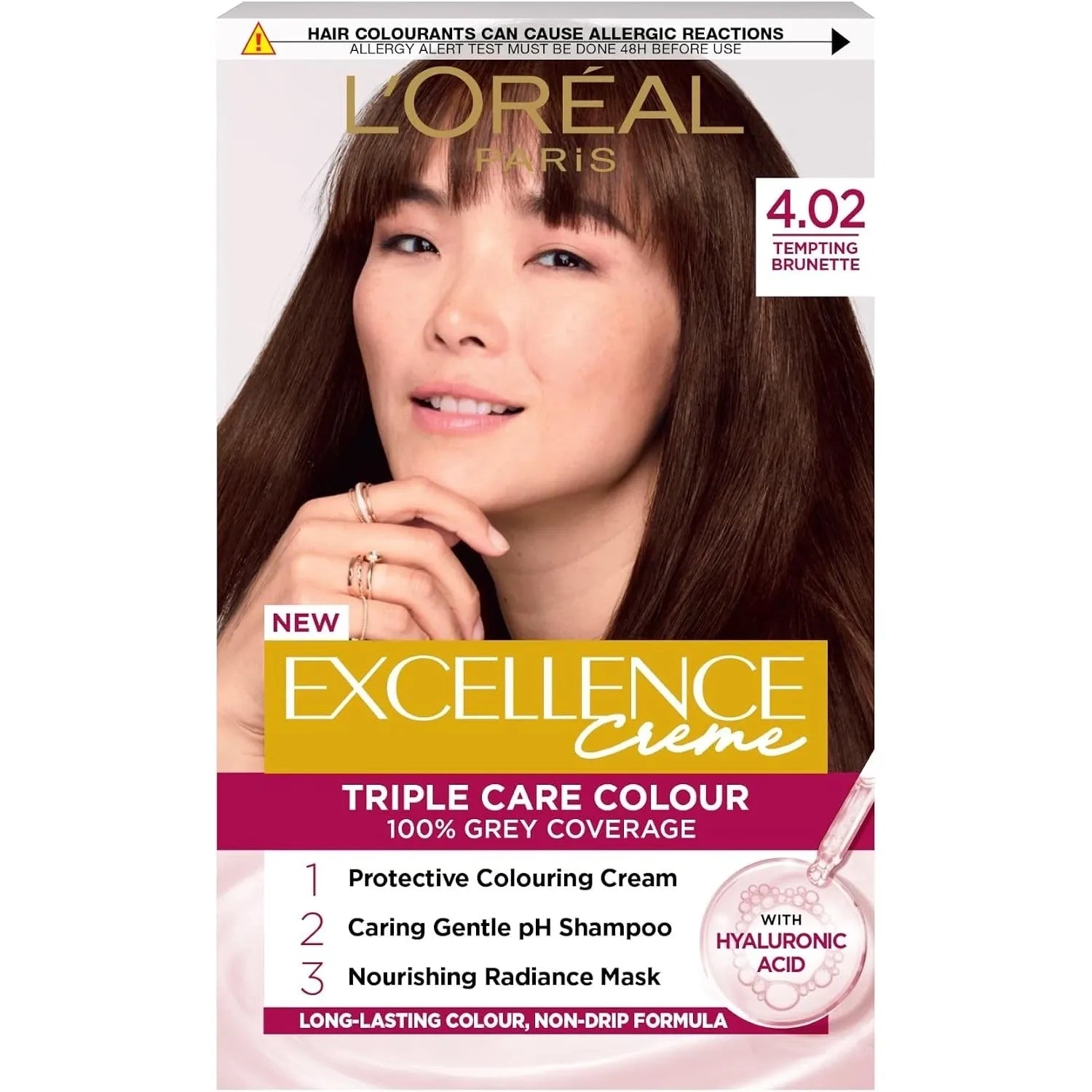 L'Oreal Paris Excellence Creme Permanent Hair Dye, 4.02 Tempting Brunette