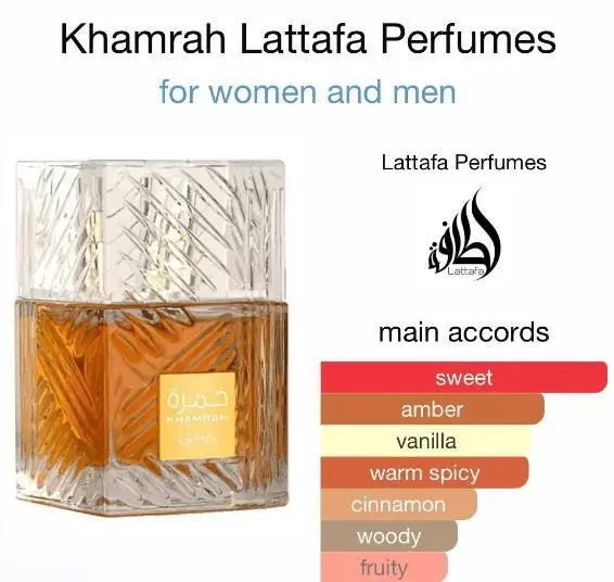 Lattafa Khamrah Eau de Parfum Spray 100ml Fragrance for Men & Women