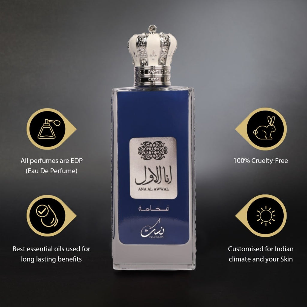 Nusuk Ana Al Awwal Blue Eau de Parfum 100ml for Men – Fresh Long-Lasting Cologne – product image 6