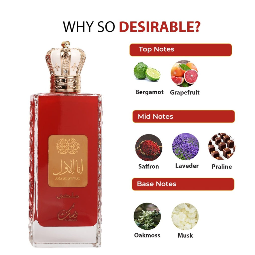 Nusuk Ana Al Awwal Rouge Eau de Parfum 100ml Perfume