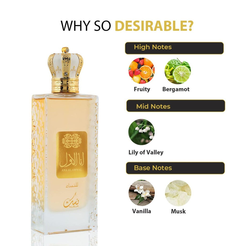 Nusuk Ana Al Awwal Eau de Parfum Spray, 100ml Fragrance Perfume