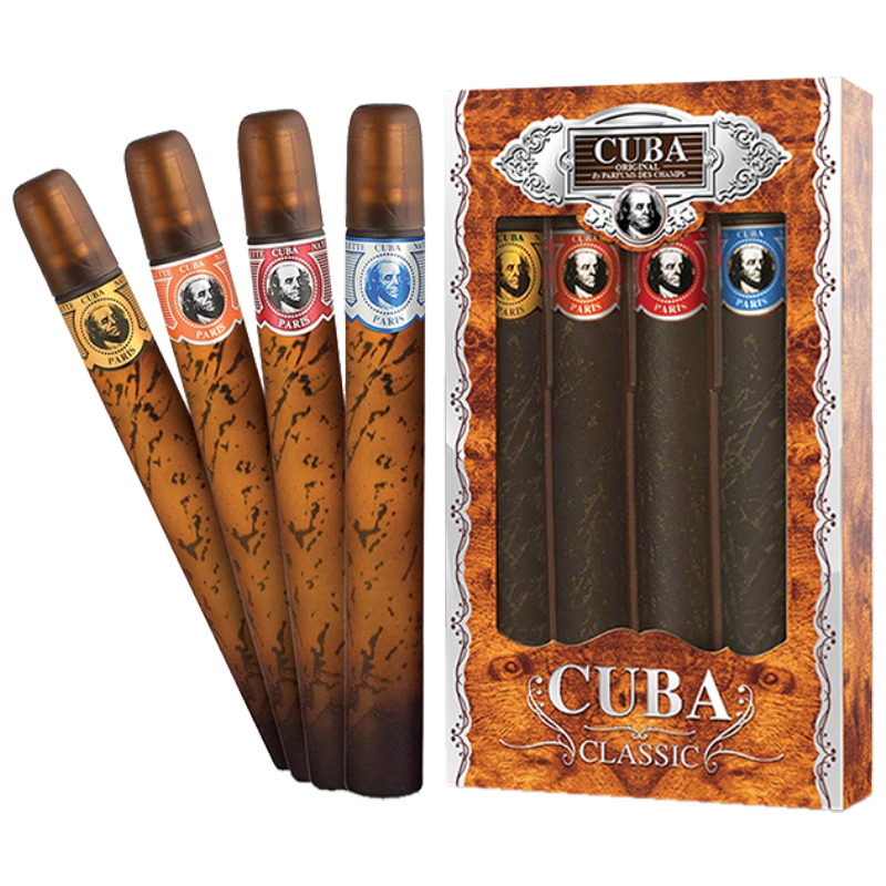 Cuba Classic Gift Set 4x35ml Gold Blue Red Orange Men's Eau de Toilette Spray