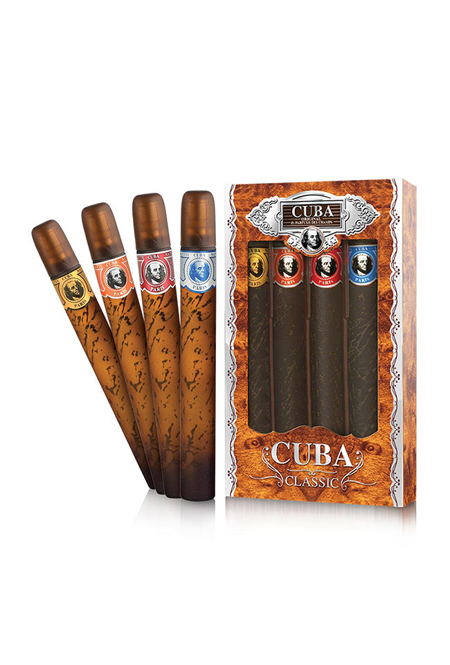 Cuba Classic Gift Set 4x35ml Gold Blue Red Orange Men's Eau de Toilette Spray