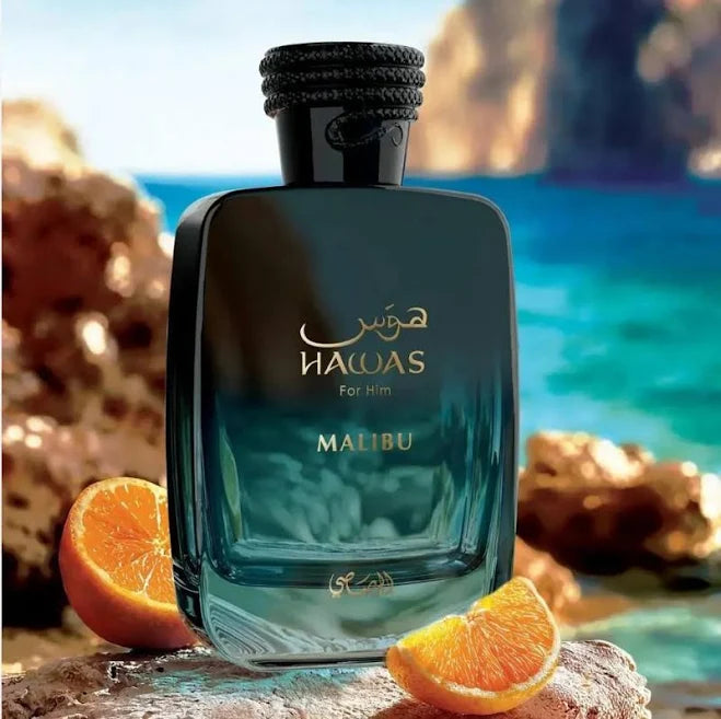 Rasasi Hawas Malibu Eau De Parfum 100ml Fresh Citrus Fragrance Spray